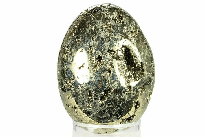 Polished Pyrite Egg - Peru #302362